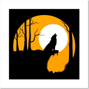 Wolf Howling Background Posters and Art